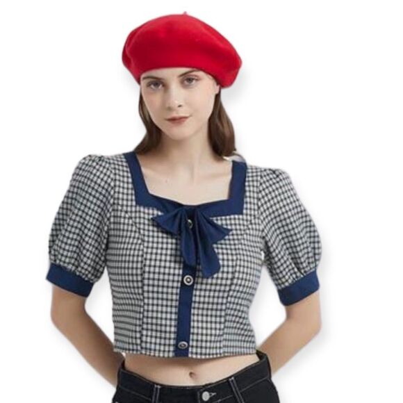 Parisian Y2K Chic Wool Beret Hat NEW - Picture 6 of 6